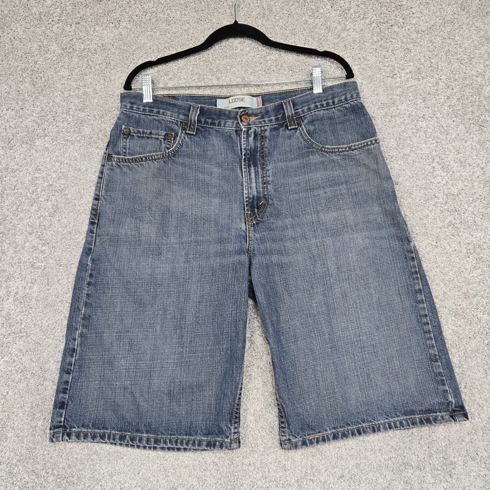 Levi's 569 Loose Fit Denim Jean‎ Shorts Mens 34 Blue jorts